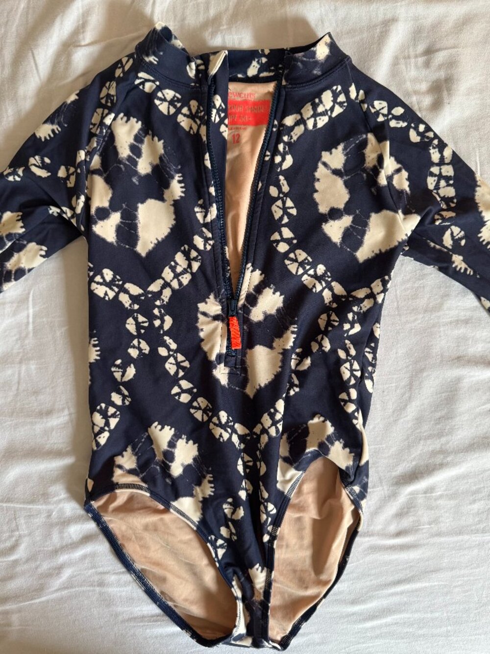 L Crewcuts Navy Patterned Rashguard